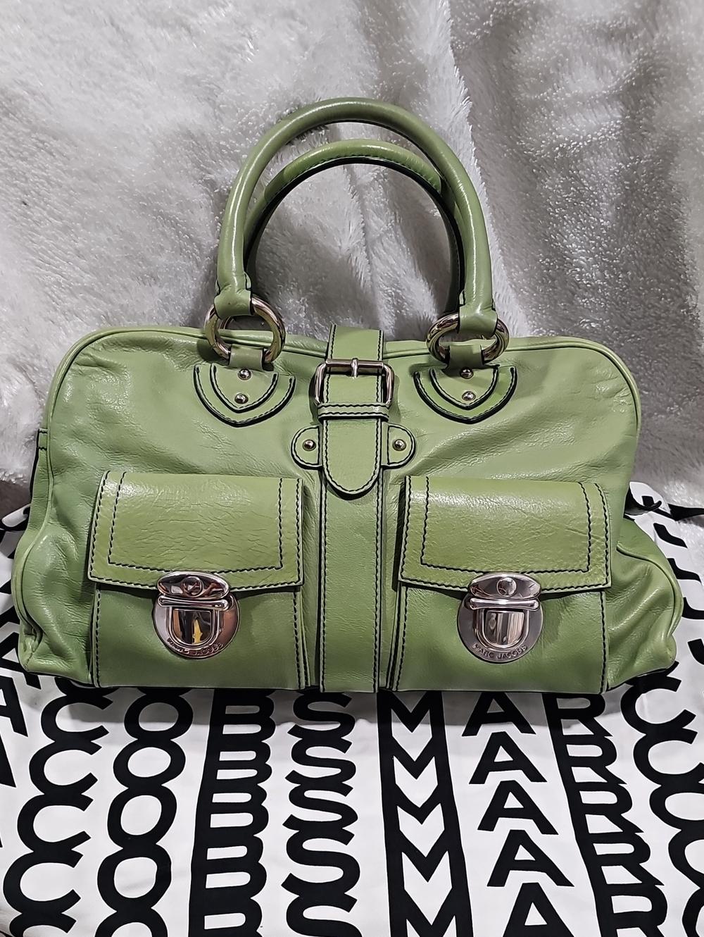 Marc Jacobs Light Green Leather Satchel